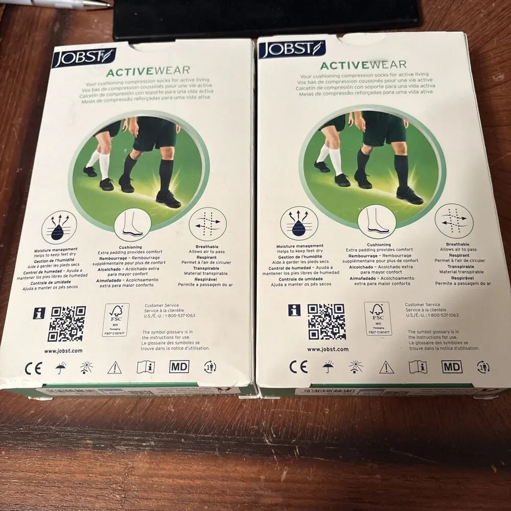 JOBST ACTIVE WEAR COMPRESSION‎ SOCKS 15-20mmHg~WHITE~ SIZE XL~LOT OF 2~NEW - Picture 3 of 7